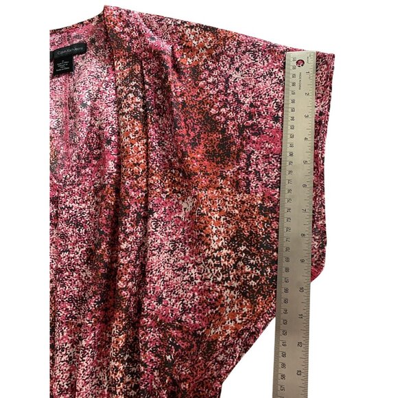 Calvin Klein Jeans Womens Pink & Black Abstract Print Blouse Size Medium - Picture 5 of 7